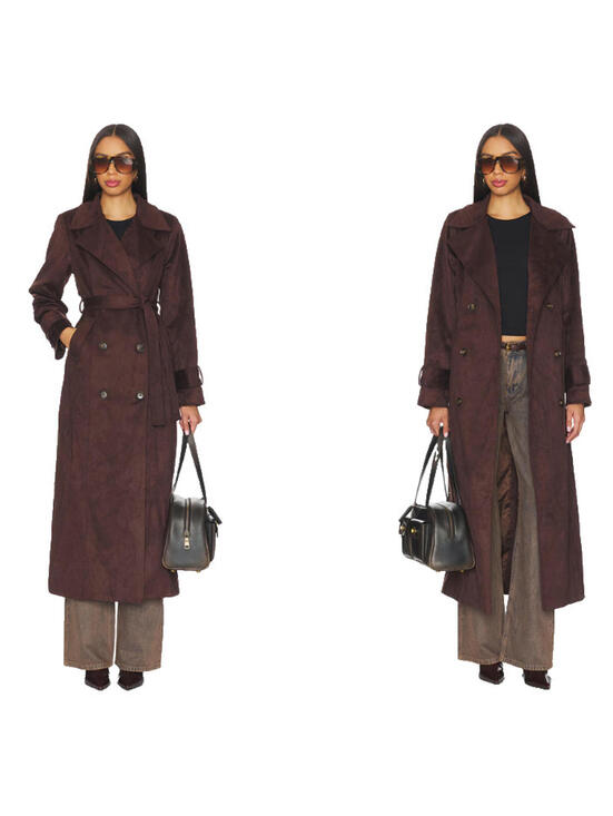SNDYS Jackets & Blazers - SNDYS Sutton Faux Suede Trench Coat brown size XS NWT $188msrp